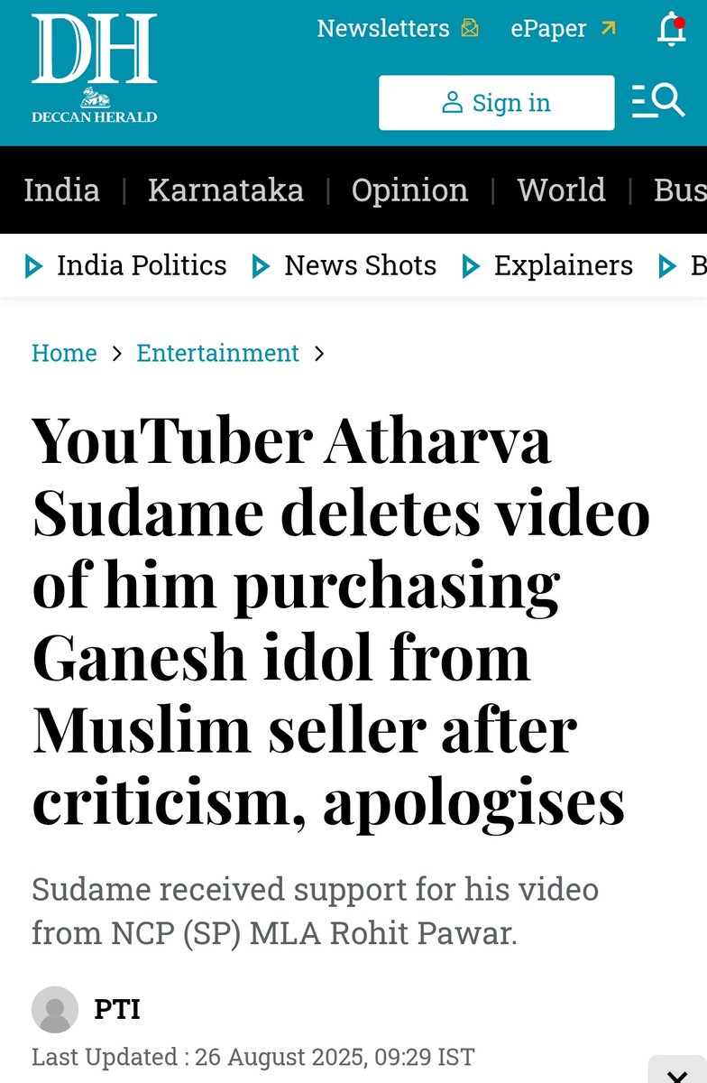 Mohammed Zubair (@zoo_bear) on Twitter photo <a href="/BJP4India/">BJP</a> So PM <a href="/narendramodi/">Narendra Modi</a> talks about purchasing products made in India. When are you asking your supporters to stop the hate against fellow Indians who are Muslims.
Recently an influencer had to publicly apologise and delete a video of him promoting religious harmony. The video was <a href="/BJP4India/">BJP</a> So PM <a href="/narendramodi/">Narendra Modi</a> talks about purchasing products made in India. When are you asking your supporters to stop the hate against fellow Indians who are Muslims.
Recently an influencer had to publicly apologise and delete a video of him promoting religious harmony. The video was