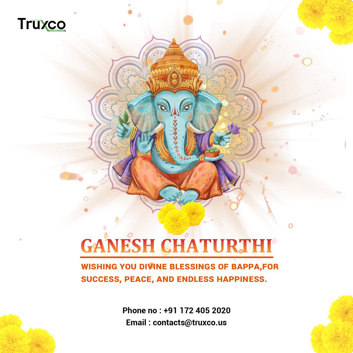 Truxco_it_tech's tweet image. ✨🙏 Happy Ganesh Chaturthi 🙏✨

Vakratunda Mahakaya… Nirvighnam Kuru Me Deva Sarva-Kaaryeshu Sarvada.🌸🐘
Truxco Technologies wishes you joy, prosperity &amp;amp; wisdom on this divine day. 💫

#GaneshChaturthi #GanpatiBappaMorya #TruxcoTechnologies