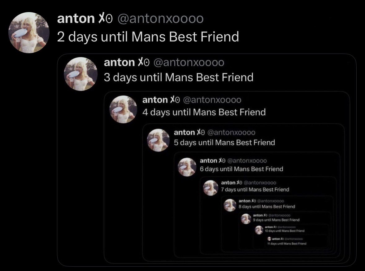 1 DAY UNTIL MANS BEST FRIENDSUXHIX
