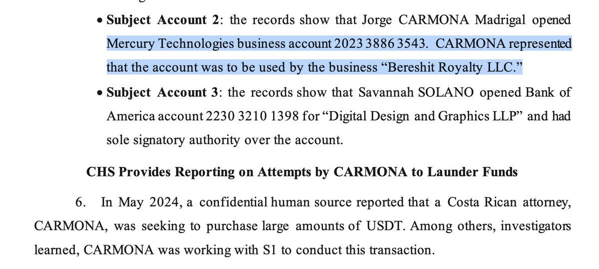 Even transnational criminal orgs have a sense of humor.

Like the guy who opened an account at <a href="/mercury/">Mercury</a> for "Bereshit Royalty LLC" to hold his commission for laundering $935,000 scammed from a middle-aged mechanic in Maryland.