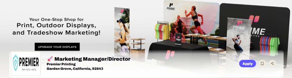 MalakyeCareers's tweet image. Premier Printing is looking for a Marketing Manager/Director to join our team at 🎉 Apply now at the link below! #marketingjobs #printingindustry #teamwork 📈