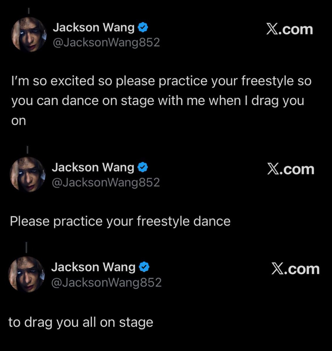 elle 𓅪 (@got7isot7) on Twitter photo jackson wang - social anxiety final boss 🤣💀 imagine telling your audience to practice their freestyle skills to be dragged on stage ABHCKAMDMF it scares me coz i know this man's 100% serious. jackson wang - social anxiety final boss 🤣💀 imagine telling your audience to practice their freestyle skills to be dragged on stage ABHCKAMDMF it scares me coz i know this man's 100% serious.