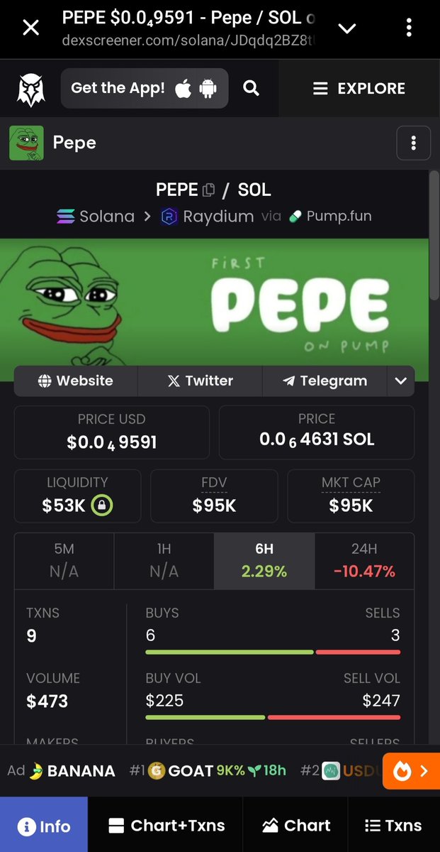 In the last two years, I've seen: 

1 $PEPE go to 5 mill MC, 1 go to 10 mill MC, 1 go to 24 mill MC, and 1 go to 80 mill MC. All of them were #pumpfun CAs, but none of them were the OG on pump. This is the OG. 

You know what's coming

AGF2AW8nosA9rDxgfkHpqN5tTxoqBPreS5MqhRxxzg6i