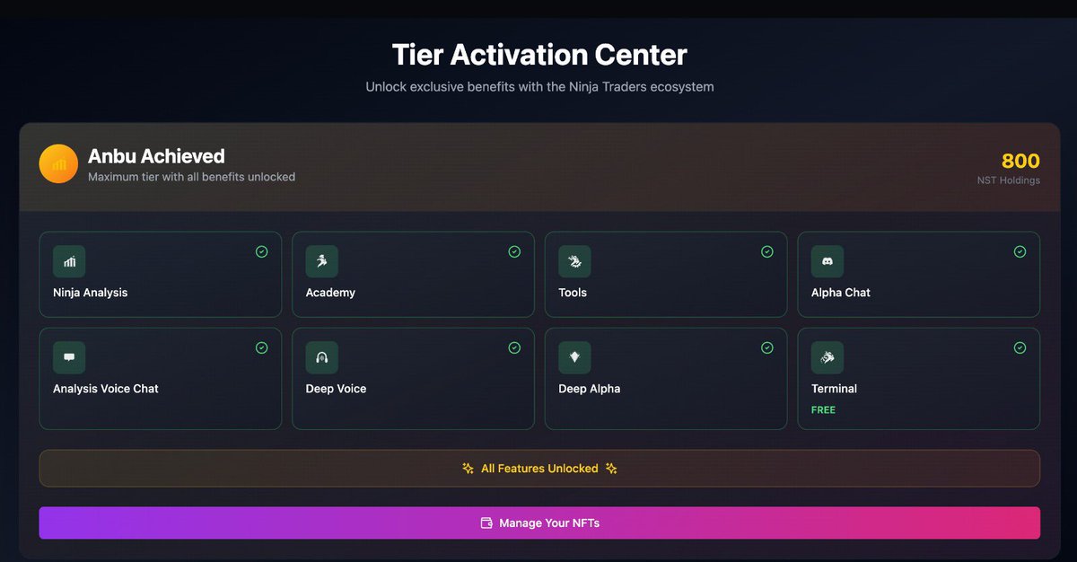 ninjanewsx's tweet image. Ninja Squad Ekosistem Güncellemesi 🚨
Tier sistemi değişiyor, NFT Staking güncellemesi geliyor!

Neler değişti:

Tier seviyelerini tekrar düzenledik. Artık yüksek seviye Tier'lar daha az $NST gerektiriyor.

Basitleştirilmiş Tier Sistemi:

5 Tier seviyesinden 4 Tier seviyesine…