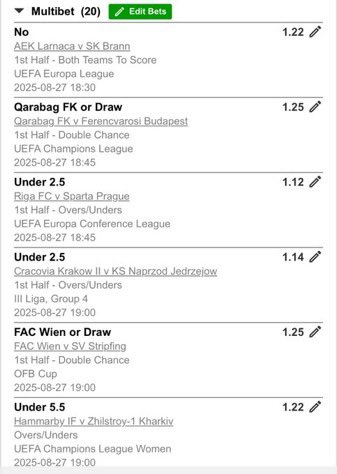 BetwayCode43687's tweet image. BWD72008E
mixed markets 😉🔥🙏
use old betway app
#betwaslips 
#betway