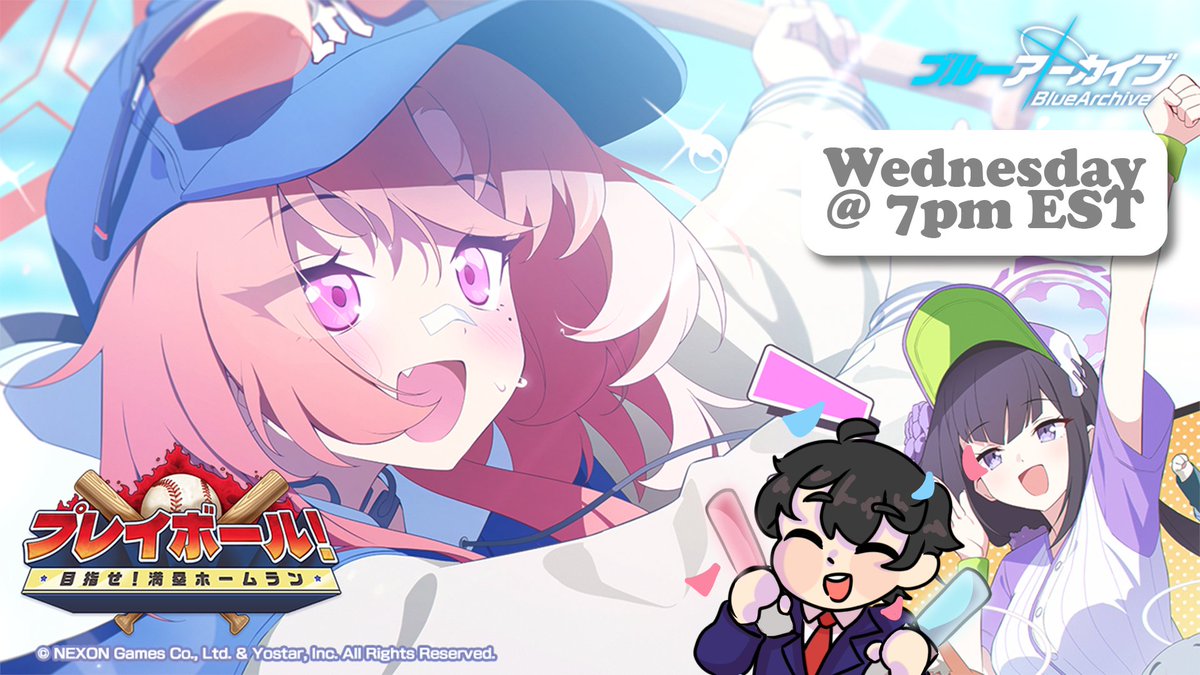 E2mYearly's tweet photo. I'm back from my mini vacation! I am a little sick but I want to play the new Blue Archive event! Let's play sportsball tonight at 7pm EST!!
Hope to see you there!
#VTuber #VTuberEN #BueArchive
https://t.co/WFoyGWJgHb
https://t.co/1NQmIFpwqZ https://t.co/aZgCpQCQjh