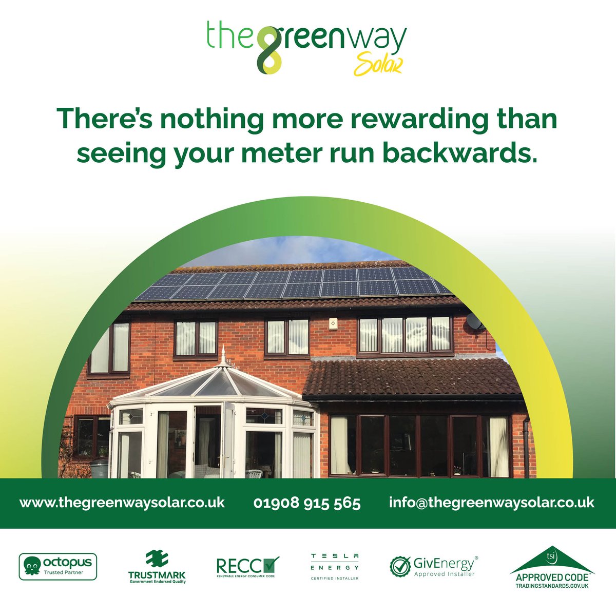 thegreenwaysol's tweet image. There’s nothing more rewarding than seeing your meter run backwards. 🔄🔋 

Join the solar movement and start producing your own energy. 

thegreenwaysolar.co.uk

#EnergyIndependence #SolarFlow #EcoSavings