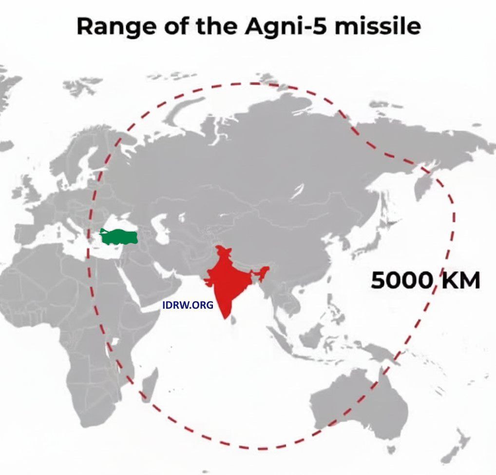 Turkish media is upset over Indian reports claiming that the Agni-5 missile can reach Turkey.