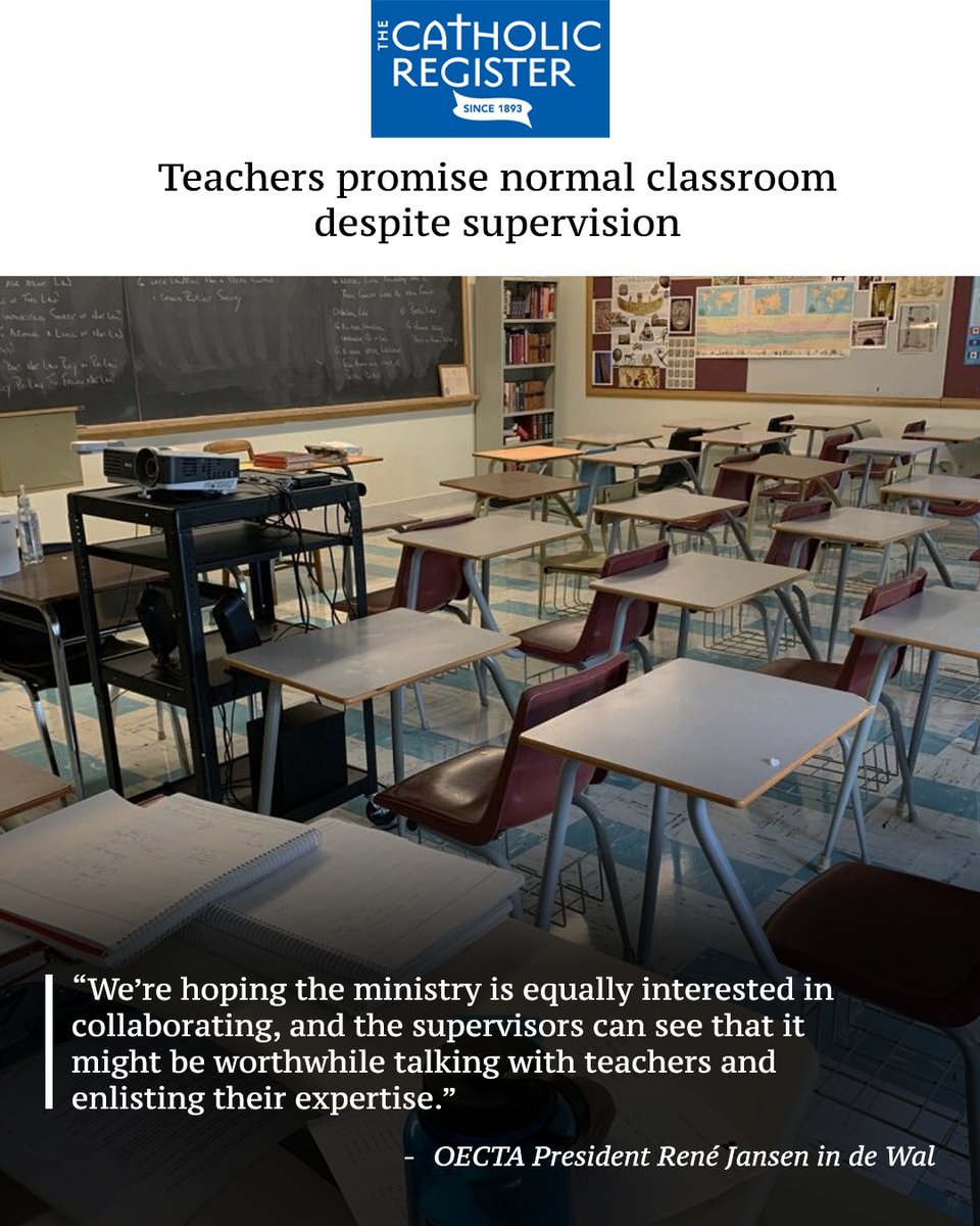 Catholic Teachers (@oectaprov) on Twitter photo Amidst ongoing changes & uncertainty in #OntEd, #CatholicTeahcers' primary concern remains clear: student well-being.
"We're hoping the ministry is equally interested in collaborating & enlisting teachers' expertise." - <a href="/OECTAprez/">René Jansen in de Wal, OECTA President</a> René Jansen in de Wal.
catholicregister.org/item/2663-teac… Amidst ongoing changes & uncertainty in #OntEd, #CatholicTeahcers' primary concern remains clear: student well-being.
"We're hoping the ministry is equally interested in collaborating & enlisting teachers' expertise." - <a href="/OECTAprez/">René Jansen in de Wal, OECTA President</a> René Jansen in de Wal.
catholicregister.org/item/2663-teac…