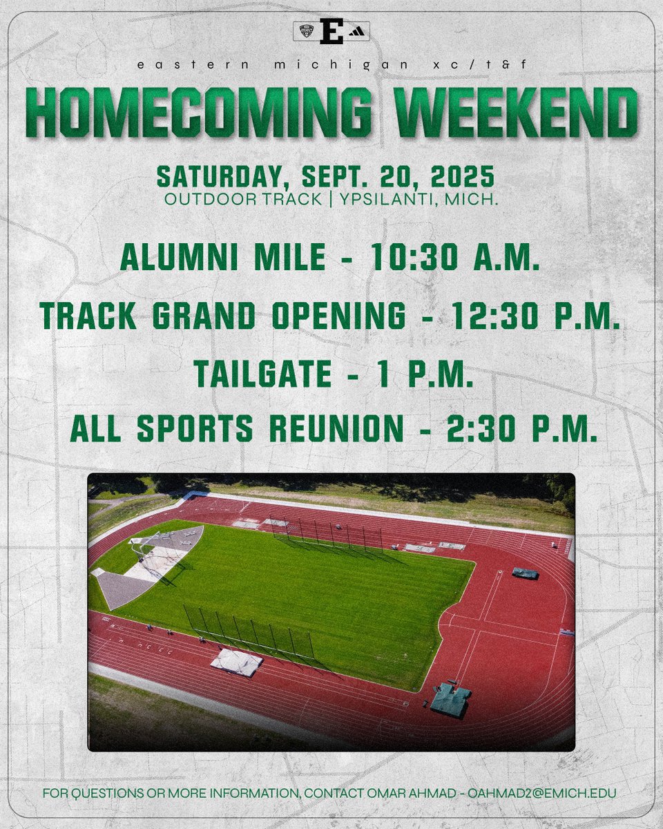 Track and Field Homecoming Weekend!

Register here: tinyurl.com/23r6wh24

#EMUEagles | #ChampionsBuiltHere🥇