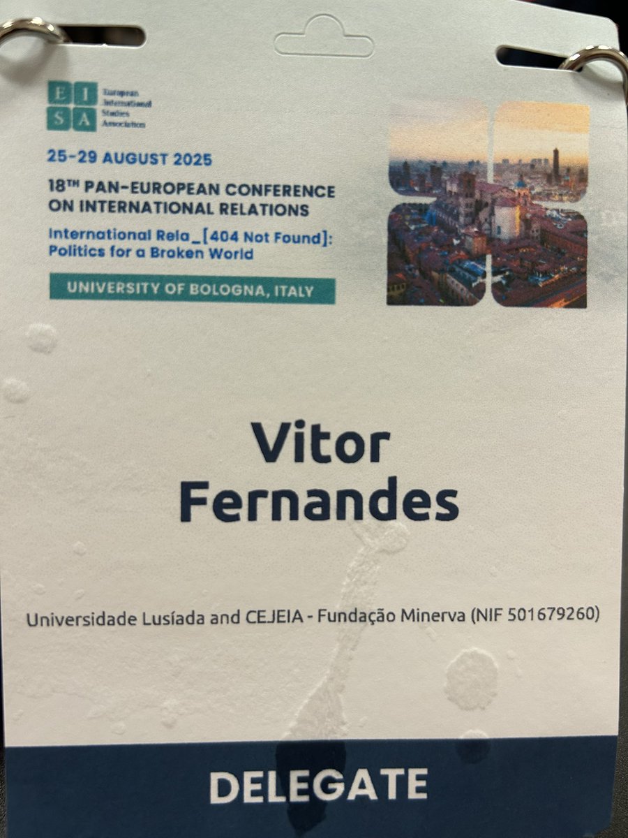 Very happy to be in Bologna at the 18th Pan-European Conference on International Relations