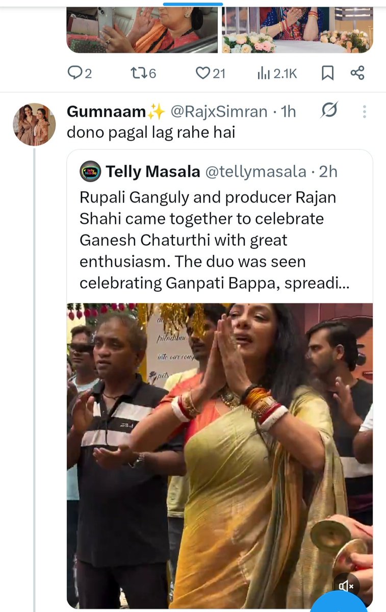 Ksbtalk's tweet image. Not a single Outrage on this where  ur idol Being called Pagal by some turu #MaAn/#Gaurup fan but moment Some RGM fan something for fictional Scene Narrative dt she dislike frame it ohh how you targeted Our idol? Selective Outrage u show for Idol insultis hilarious😂
#Anupamaa