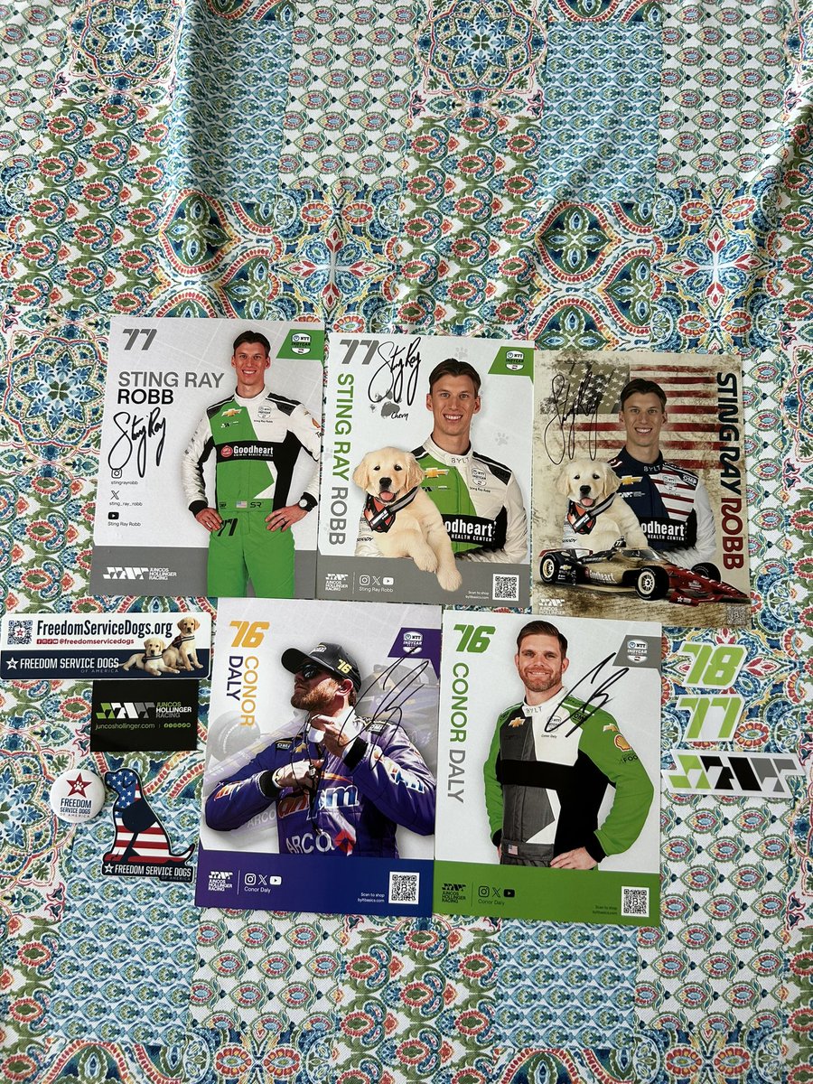 rkull's tweet photo. Thank you @juncoshollinger @ConorDaly22 and @sting_ray_robb for the mail today. My son loved it!! #IsItMayYet #INDYCAR https://t.co/p5c9AkEhIh