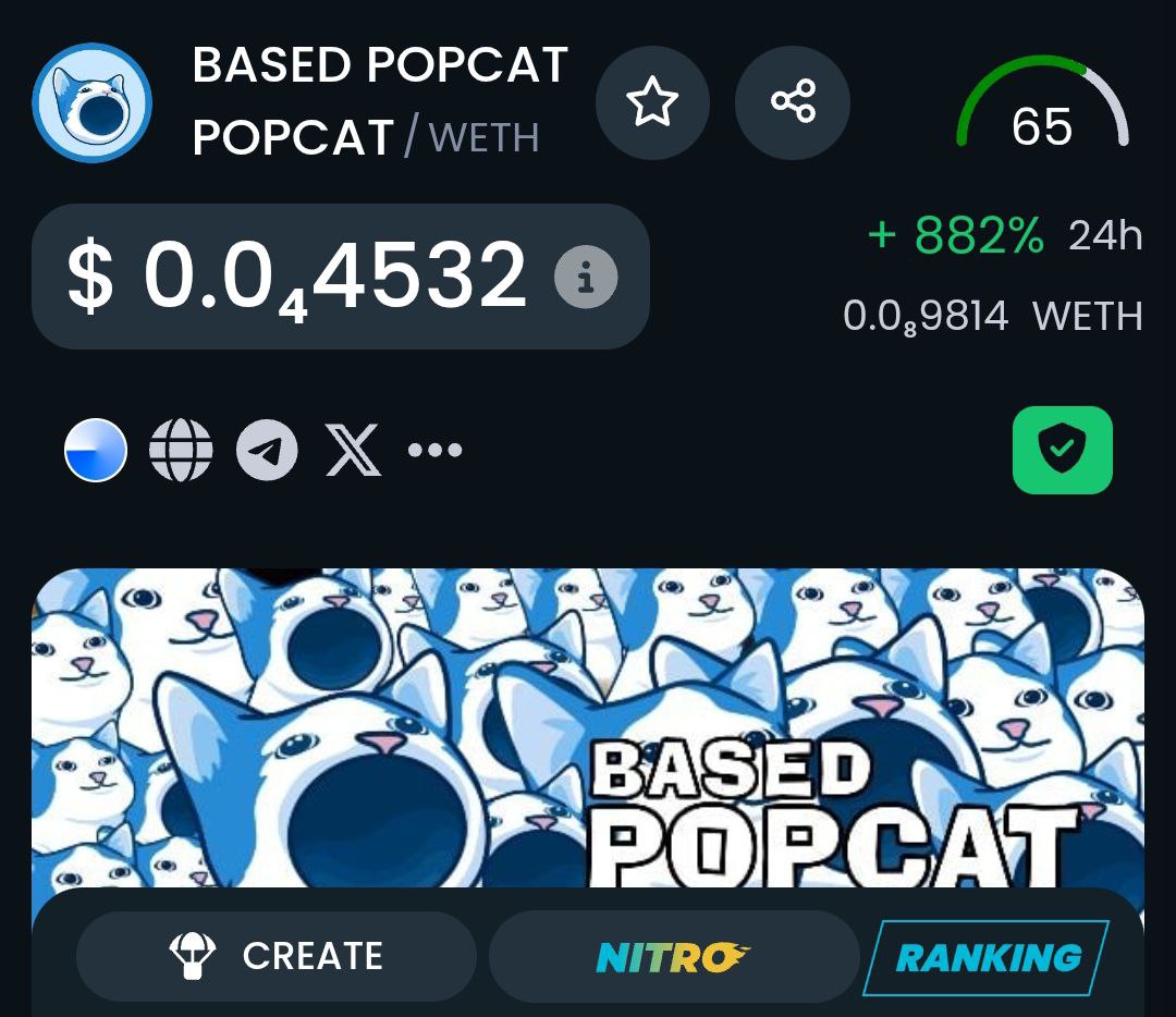 POPCAT_ON_BASE's tweet photo. DEXTOOLS UPDATE!!!

#POPCAT
$POPCAT
#BASE https://t.co/ncoxg6mkc2