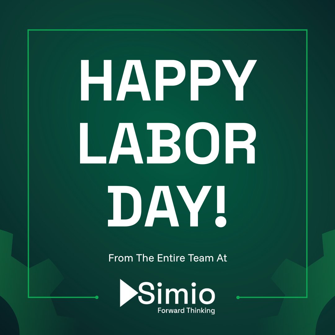 Today we celebrate the workforce that drives innovation. Wishing you a relaxing Labor Day from the entire Simio team!

#LaborDay #SimioSoftware