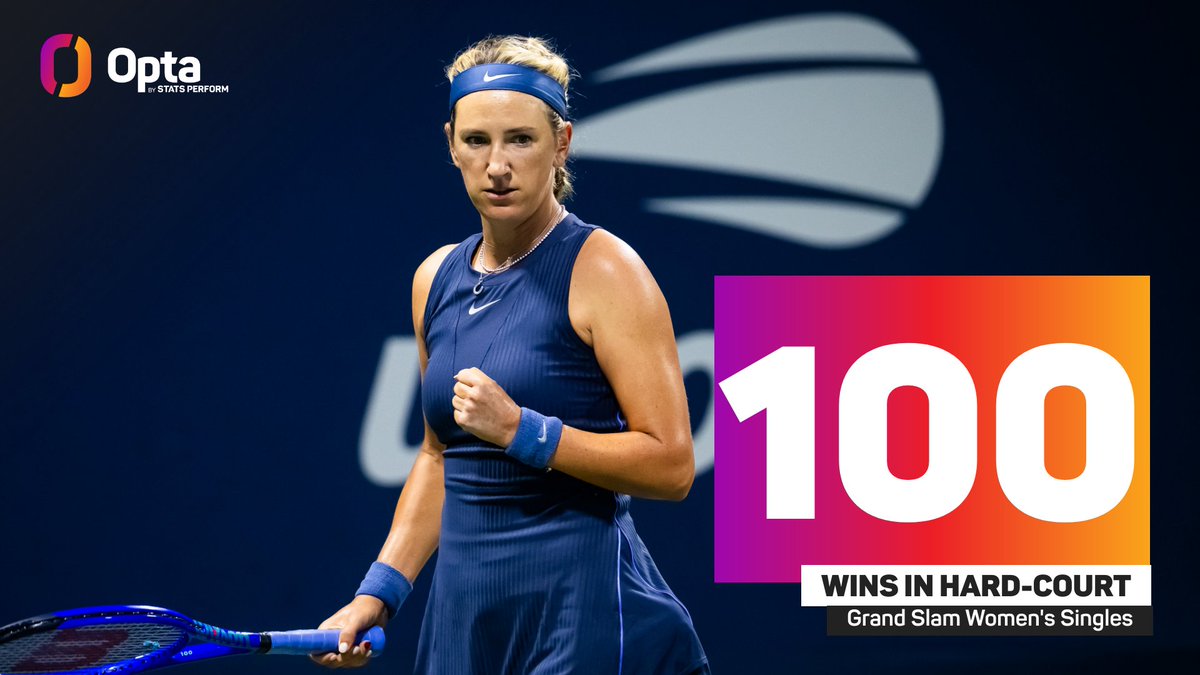 100 - Victoria Azarenka (100) is the fifth player in the Open Era to claim 100+ Women’s Singles main draw wins at hard court Majors, after Steffi Graf, Lindsay Davenport and Williams sisters. Century. 

#USOpen | <a href="/usopen/">US Open Tennis</a> <a href="/WTA/">wta</a>
