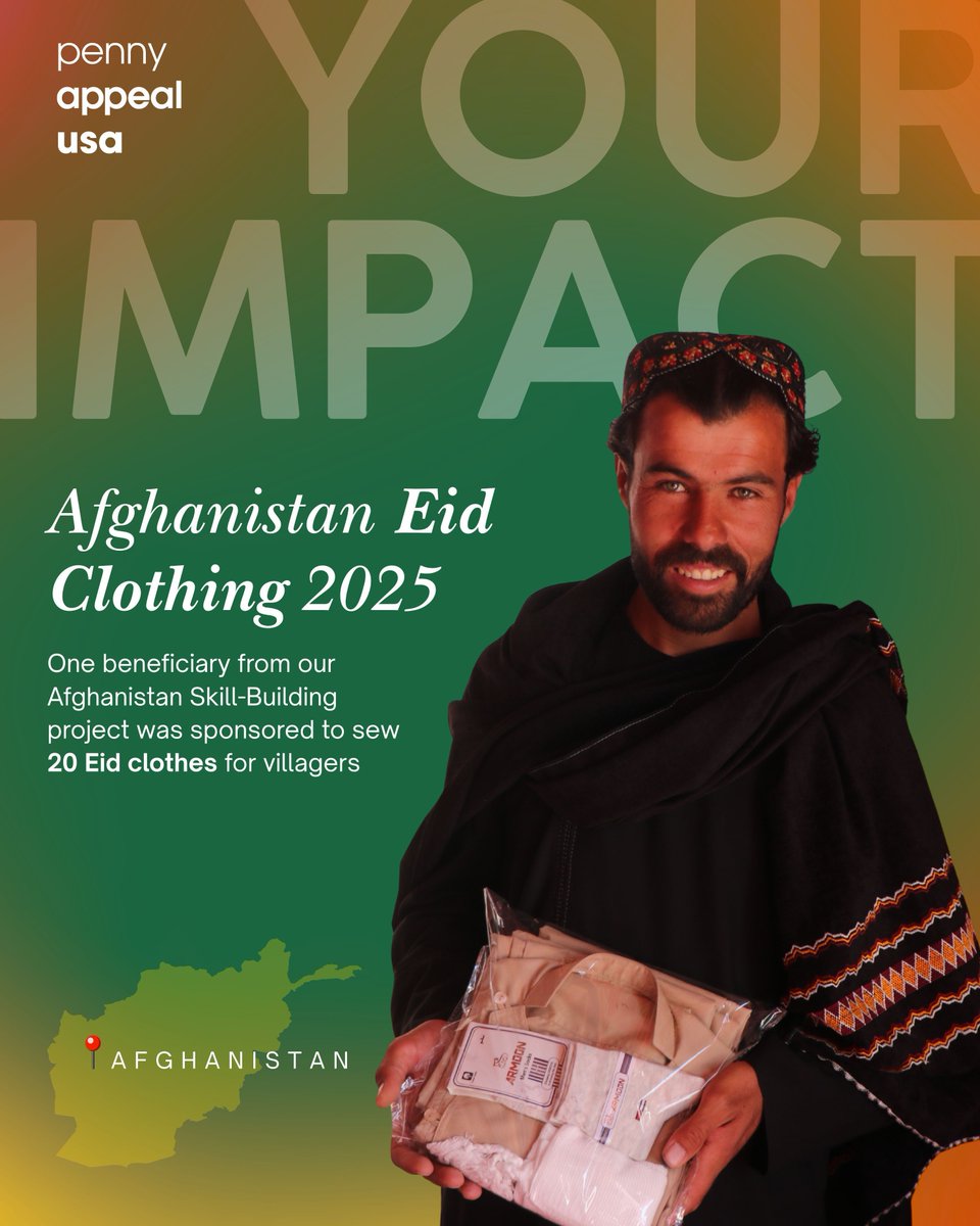 This Eid, joy was stitched into every seam.

A graduate of our Skill-Building project used her new skills to sew 20 beautiful outfits for local villagers—spreading dignity, pride, and celebration.

Your support doesn’t just give—it empowers.

#YourImpact #PennyAppealUSA