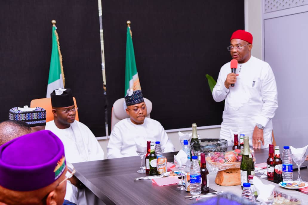 Breaking:

The Progressive Governors' Forum, under the leadership of the Imo State Governor, His Excellency Senator Hope Uzodimma, paid a condolence visit to the Chief Servant of Kogi State, His Excellency Alhaji Ahmed Usman Ododo, over the demise of his father, the late Alhaji