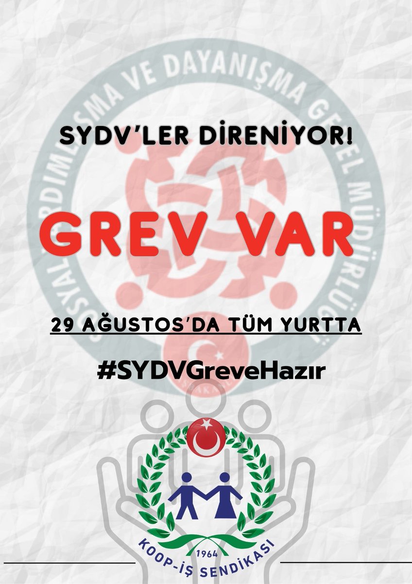‼️SOSYAL YARDIMLAŞMA VE DAYANIŞMA VAKFI ÇALIŞANLARI GREVE HAZIR‼️

      ⚠️ SYDV  çalışanı işçidir, hakkı kamu protokolüdür ⚠️

      ▶️   #SYDVGreveHazır 

<a href="/_cevdetyilmaz/">Cevdet Yılmaz</a>
<a href="/tcailesosyal/">T.C. Aile ve Sosyal Hizmetler Bakanlığı</a>
<a href="/MahinurOzdemir/">Mahinur Özdemir Göktaş</a>
<a href="/csgbakanligi/">T.C. Çalışma ve Sosyal Güvenlik Bakanlığı</a>
<a href="/isikhanvedat/">Prof. Dr. Vedat Işıkhan</a>
<a href="/SayimMadak/">Dr. Sevim Sayım Madak 🇹🇷</a>
<a href="/ztarikdaroglu/">Zafer TARIKDAROĞLU</a>
<a href="/LemanYenigunAk/">Leman Yenigun</a>