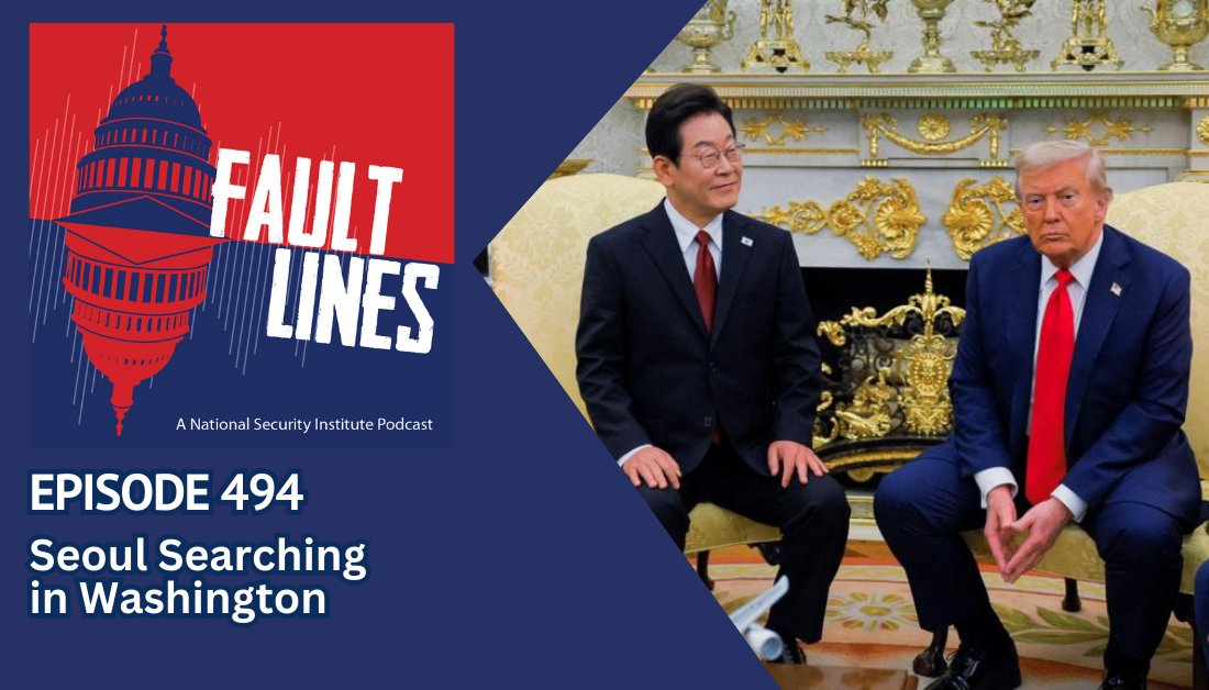 Fault Lines Podcast (@faultlines_pod) on Twitter photo 🎙️NEW: Ep 494: Seoul Searching in Washington <a href="/NotTVJessJones/">Jessica Jones</a> + @LesterMunson + <a href="/BishopGarrison/">Bishop Garrison</a> unpack #SouthKorean President #Lee’s first visit and his meeting with President #Trump.
📺 Watch: youtu.be/jLyczvHunH0
🎧 Listen: open.spotify.com/episode/6nhmoS…
<a href="/MasonNatSec/">The National Security Institute</a> + <a href="/NSI_CTC/">NSI Cyber and Tech Center - GMU</a> 🎙️NEW: Ep 494: Seoul Searching in Washington <a href="/NotTVJessJones/">Jessica Jones</a> + @LesterMunson + <a href="/BishopGarrison/">Bishop Garrison</a> unpack #SouthKorean President #Lee’s first visit and his meeting with President #Trump.
📺 Watch: youtu.be/jLyczvHunH0
🎧 Listen: open.spotify.com/episode/6nhmoS…
<a href="/MasonNatSec/">The National Security Institute</a> + <a href="/NSI_CTC/">NSI Cyber and Tech Center - GMU</a>