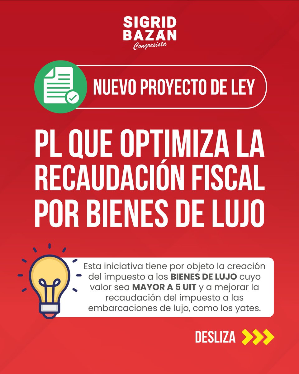 sigridbazan's tweet image. Sabías que los más ricos pagan menos impuestos que la mayoría que lucha para llegar a fin de mes, e incluso buscan maneras de eludirlos. Por ello, he presentado un PL que propone crear un impuesto a los bienes de lujo. 

📌Conoce más aquí: