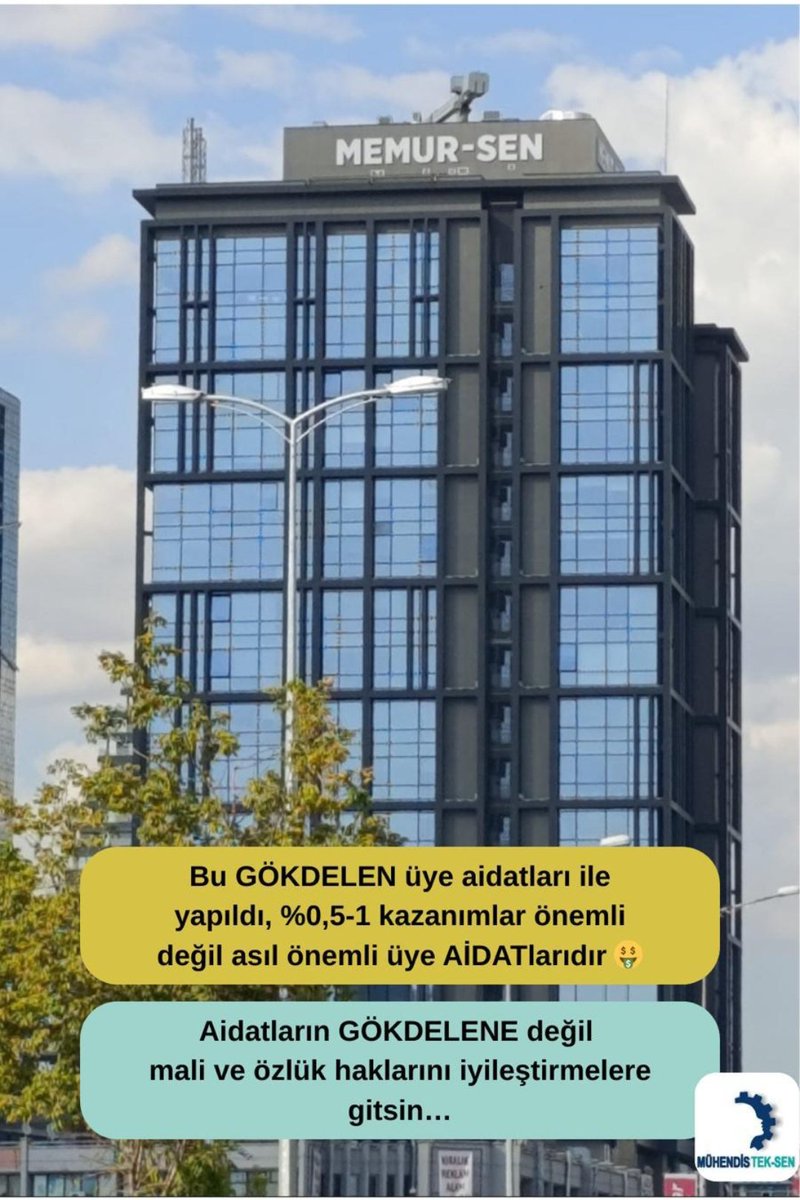 Siz hâlâ bu sendikada üye kalmaya devam edin memurlar. Siz bunu hakediyorsunuz! Sizin aidatlarla oluyor bu gökdelenler 😡 ama siz memnunsenliler yüzünden biz de yanıyoruz😡 <a href="/_aliyalcin_/">Ali YALÇIN</a> <a href="/MemurSenKonf/">Memur-Sen</a> <a href="/TurkiyeKamusen/">Türkiye Kamu-sen</a> <a href="/kamusen/">Kamu-Sen</a> <a href="/nowhaber/">NOW HABER</a> <a href="/trt/">TRT</a> <a href="/kaMUhendisleri/">Kamu Mühendisleri Platformu</a> <a href="/MuhendisTekSen/">Mühendis Tek-Sen</a>