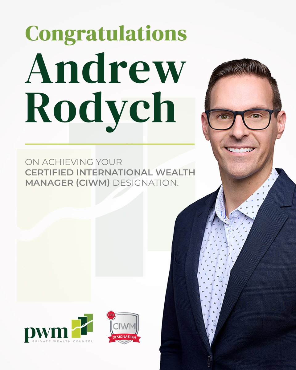 PrairieWealth's tweet image. 🎉 Congratulations to Andrew Rodych on achieving his Certified International Wealth Manager (CIWM) designation.

Learn more about our team’s designations and achievements here: bit.ly/3HWiQHc
