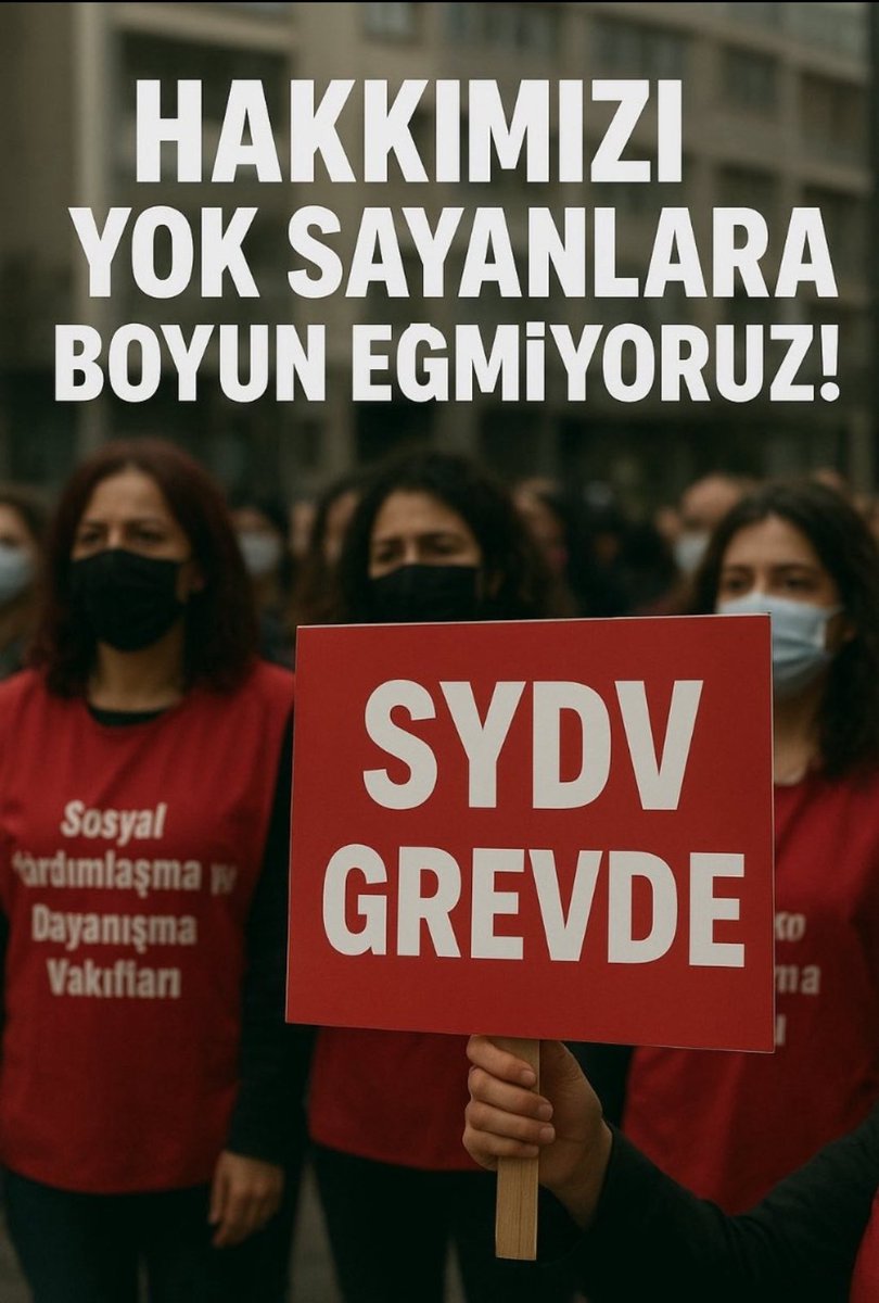 Pandemide sokaktaydık, depremde yanınızdaydık; şimdi emeğimiz için ayaktayız!
#SYDVGreveHazır
<a href="/cevdetyilmaz/">cevdetyılmaz</a> <a href="/MahinurOzdemir/">Mahinur Özdemir Göktaş</a> <a href="/memetsimsek/">Mehmet Simsek</a> <a href="/isikhanvedat/">Prof. Dr. Vedat Işıkhan</a> <a href="/tcailesosyal/">T.C. Aile ve Sosyal Hizmetler Bakanlığı</a> <a href="/ashb_sygm/">Sosyal Yardımlar Genel Müdürlüğü</a>  <a href="/csgbakanligi/">T.C. Çalışma ve Sosyal Güvenlik Bakanlığı</a> <a href="/SayimMadak/">Dr. Sevim Sayım Madak 🇹🇷</a> <a href="/ztarikdaroglu/">Zafer TARIKDAROĞLU</a> <a href="/LemanYenigunAk/">Leman Yenigun</a>