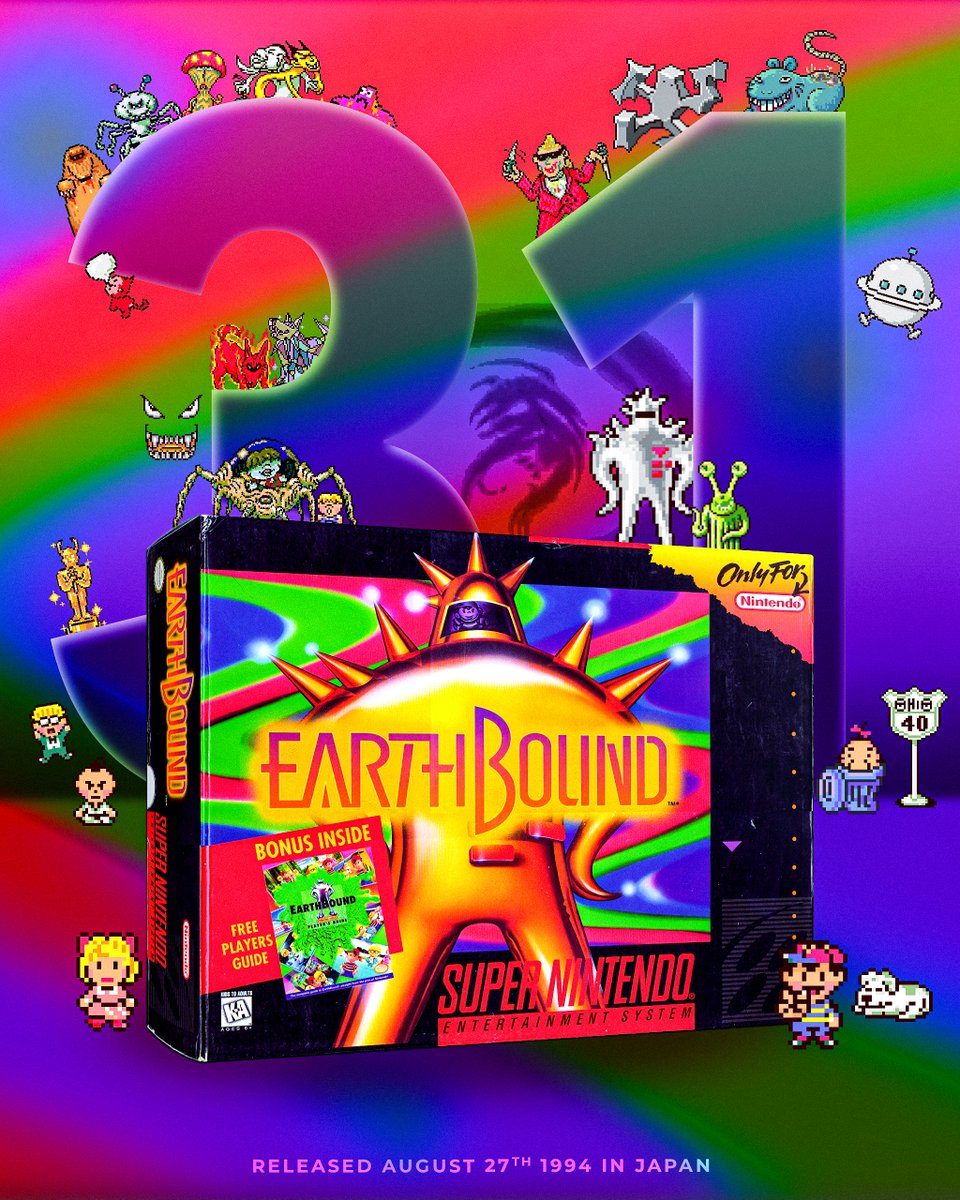 eStarland's tweet photo. Today is the 31st anniversary of EarthBound! ✨ https://t.co/uxeYJt3RnO