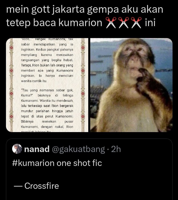 dayshishiosa's tweet image. nanad what can i say... u truly deliver the kumarion fic and living up to pipo mastermind game 💗💗 I SWEARRTSDJK these were my reaction after reading ur fic its really #jawdropping &amp;amp; #livechanging 😭🙏🏻 finished them in ONE HOUR thats how peak it was for me !! TYSM GOAT 😵🌹