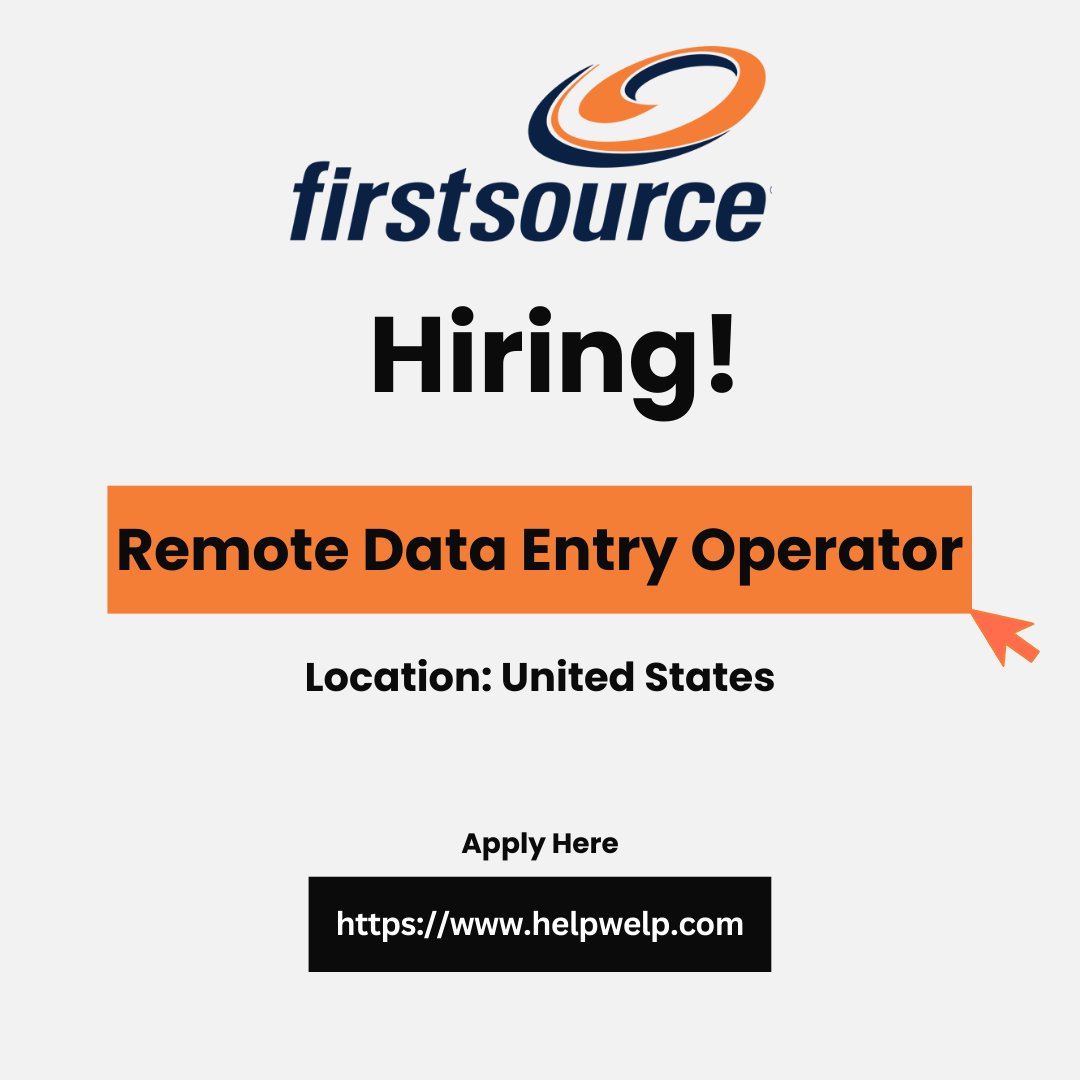 JobFromHomeGuid's tweet image. #firstsource is #hiring Remote Data Entry Operator
in #unitedstates
Apply Link: helpwelp.com/jobs/433222873…
Remote Data Entry Job Resource
Data Entry Jobs - Work From Home & Flexible: lnkd.in/d6Pd3w-t
Remote Data Entry Jobs: lnkd.in/dUknW5rz
#dataentry