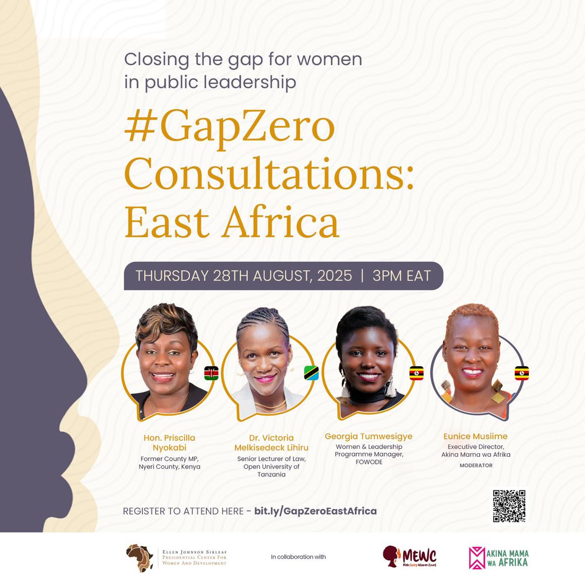 ✨What does it take to close gap for women in leadership in Africa?
💡 Join us in: 
🌍 Discussing obstacles women face in public leadership
📝 Proposing actionable solutions
⚡ Pushing for transformative policy reforms. Link: 
🔗bit.ly/4fPazkU
#GapZero #WomensLeadership