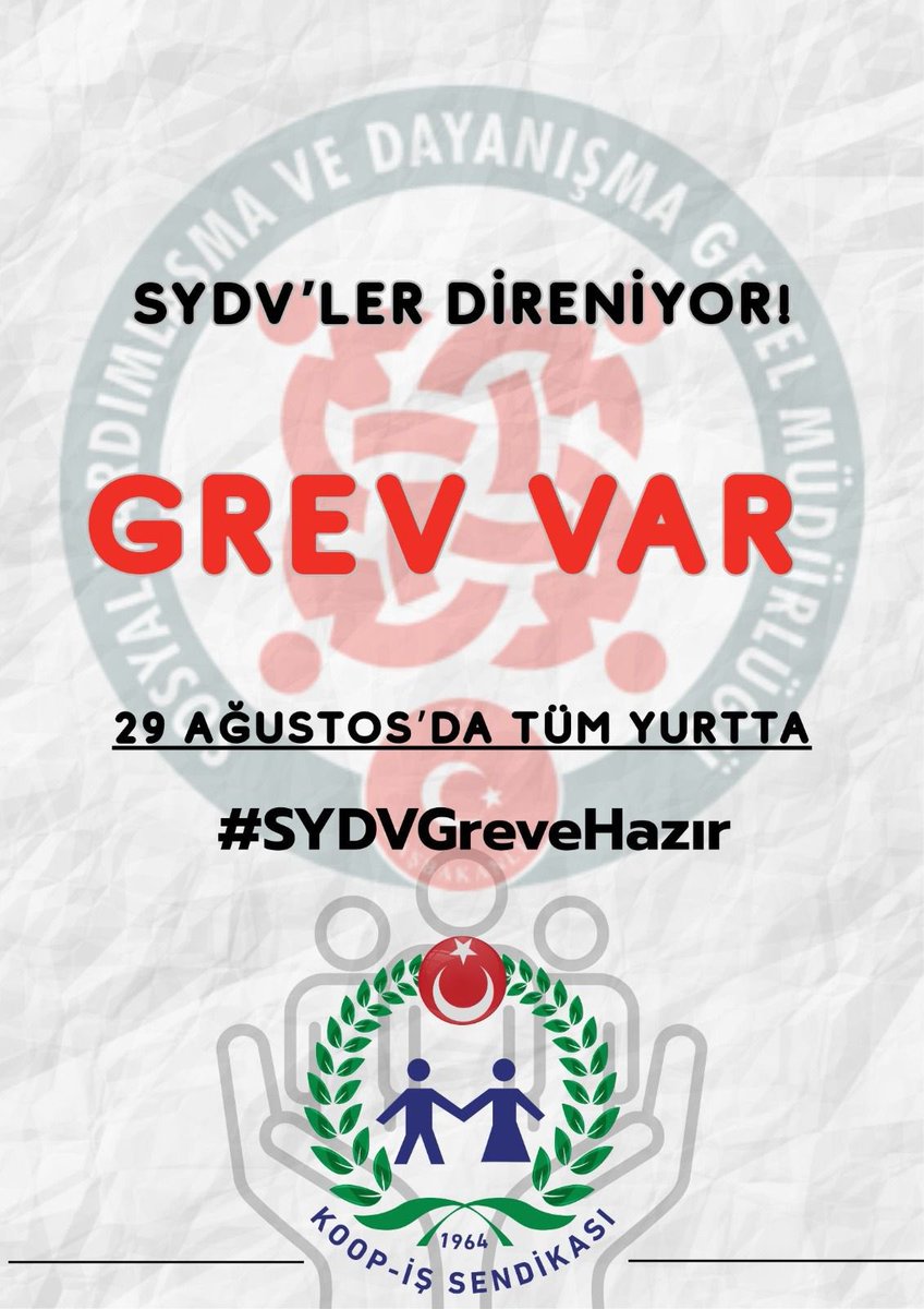 SÖZ BİTTİ ARTIK GREV ZAMANI
SYDV İŞÇİSİ KAMU PROTOKOLÜNDE HAKKETTİĞİ ZAMMI İSTİYOR.

#SYDVgrevegidiyorSydv