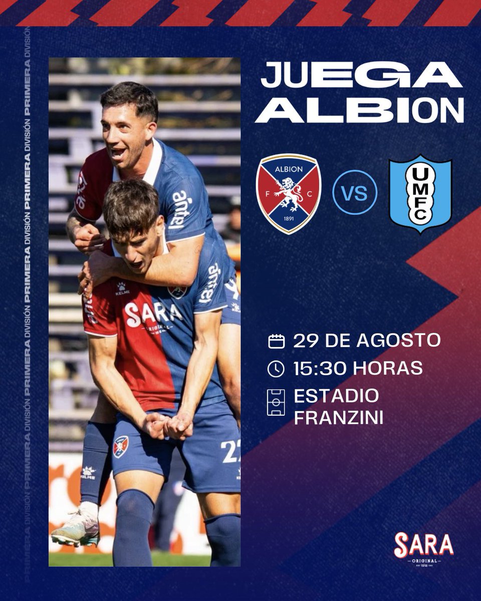 𝗝𝗨𝗘𝗚𝗔 𝗘𝗟 𝗣𝗜𝗢𝗡𝗘𝗥𝗢 🔥 

🗓 Viernes 29 de agosto 
⏰ 15:30 hrs. 
🏟 Estadio Luis Franzini 
🆚 Uruguay Montevideo 
🎟️ bit.ly/ProxUM