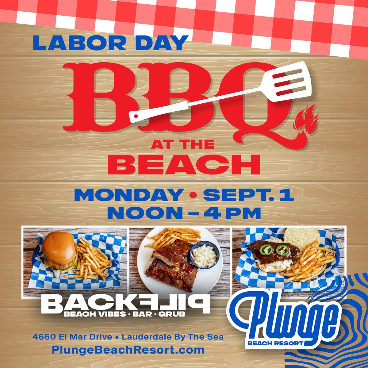 Long weekend vibes are here at Plunge! 

🎶 Friday, Aug. 29 – Live Music | 7–10PM
🌺 Saturday, Aug. 30 – Luau w/ Funky Buddha | 3–6PM
🔥 Monday, Sept. 1 – Labor Day BBQ at the Beach | Noon–4PM
#PlungeBeachResort #LauderdaleByTheSea