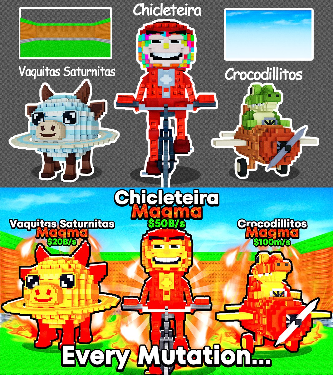 steve_psd's tweet image. Before - After 
Steal a Brainrot Thumbnail
Available for work — DM me! 📩
#roblox #robloxgames #stealabrainrot