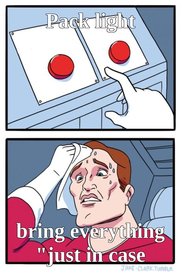 sunofthebb's tweet image. When you&apos;re stuck choosing between packing like a minimalist or bringing your entire closet on vacation. Decisions, decisions! 🤔✈️🧳 #VacationStruggles #PackingProblems