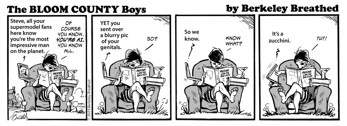 KrisFromMerrCo's tweet image. 32/? The Bloom County Boys: Aug. 26, 2025. "AI Knows All" #ICE #80s #BloomCounty h/t @berkebreathed