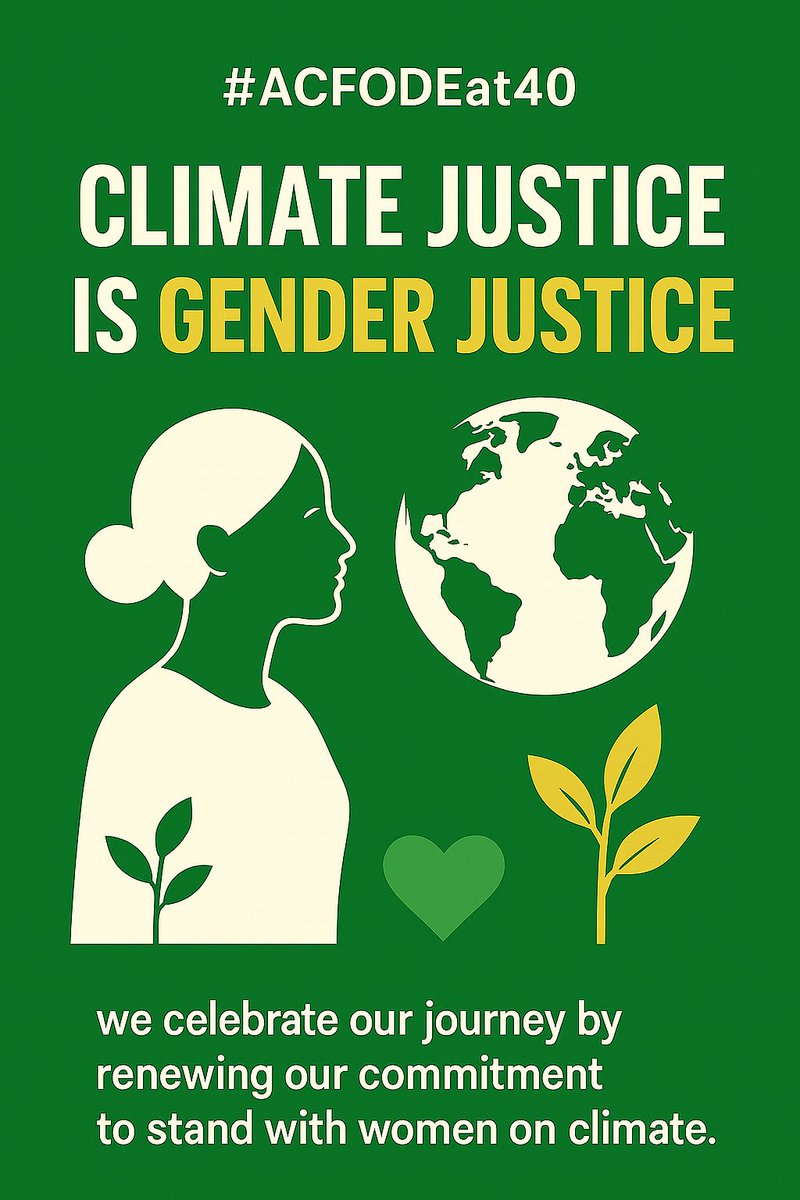acfode's tweet photo. As we celebrate #ACFODEat40, we know that climate justice = gender justice.
Women are not just victims of climate change , they are leaders, innovators & defenders of our planet.
We celebrate our 40-year journey by renewing our commitment to stand with women on the frontlines of climate action.
@ReginaBafaki
#ClimateJustice #GenderEquality #WomenLead