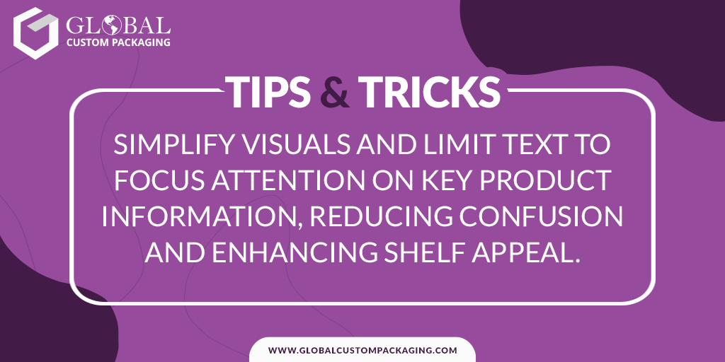 gcustompack's tweet image. 💁‍♂️ Tips &amp;amp; Tricks 💡
Simplify visuals and limit text to focus attention on key product information, reducing confusion and enhancing shelf appeal!

Visit our website: bit.ly/3KsUWQM
Call: +1(425) 214-9690
.
.
.
.
#globalcustompackaging  #packagingtips #usabusinesses