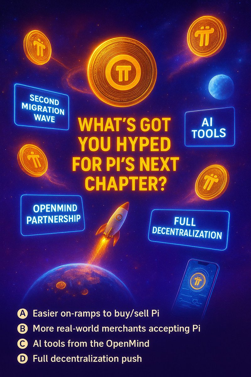 Dr. Chengdiao Fan (@drchengdiaofan) on Twitter photo ๐โจ PI NETWORK NEXT CHAPTER UNLOCKED! โจ๐
The future is here, Pioneers ๐๐ฅ
Whatโs got YOU most hyped? ๐
๐
ฐ๏ธ Easier on-ramps to buy/sell Pi ๐ณ
๐
ฑ๏ธ More real-world merchants accepting Pi ๐
๐
ฒ AI tools powered by OpenMind ๐ค
๐
ณ Full decentralization push ๐
โก Every step takes ๐โจ PI NETWORK NEXT CHAPTER UNLOCKED! โจ๐
The future is here, Pioneers ๐๐ฅ
Whatโs got YOU most hyped? ๐
๐
ฐ๏ธ Easier on-ramps to buy/sell Pi ๐ณ
๐
ฑ๏ธ More real-world merchants accepting Pi ๐
๐
ฒ AI tools powered by OpenMind ๐ค
๐
ณ Full decentralization push ๐
โก Every step takes