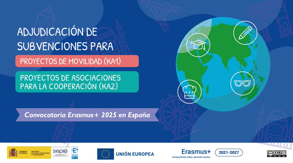 Accede a la siguiente infografía y conoce todos los detalles sobre la Convocatoria #ErasmusPlus 2025 en España.

Todos los datos, destinatarios, objetivos y presupuestos asignados a los proyectos KA1 y KA2 seleccionados. 

👉 sepie.es/doc/newsletter…