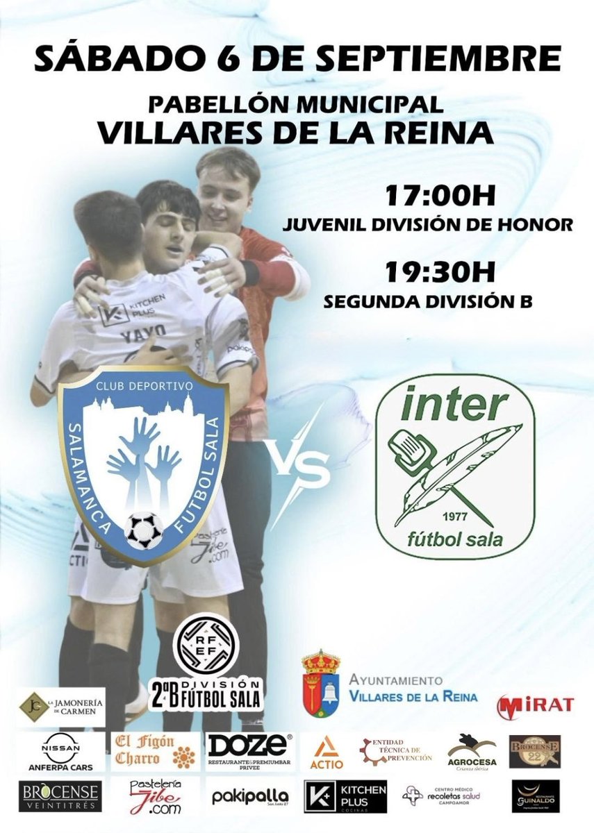 PRETEMPORADA |

Los partidos que se disputarán el día 6 de septiembre en VILLARES DE LA REINA vs los filiales de <a href="/InterMovistar/">Movistar Inter FS</a> tendrán una entrada solidaria que será donada íntegramente a los damnificados por los incendios. 

Deseamos contar con muchos aficionados para que el