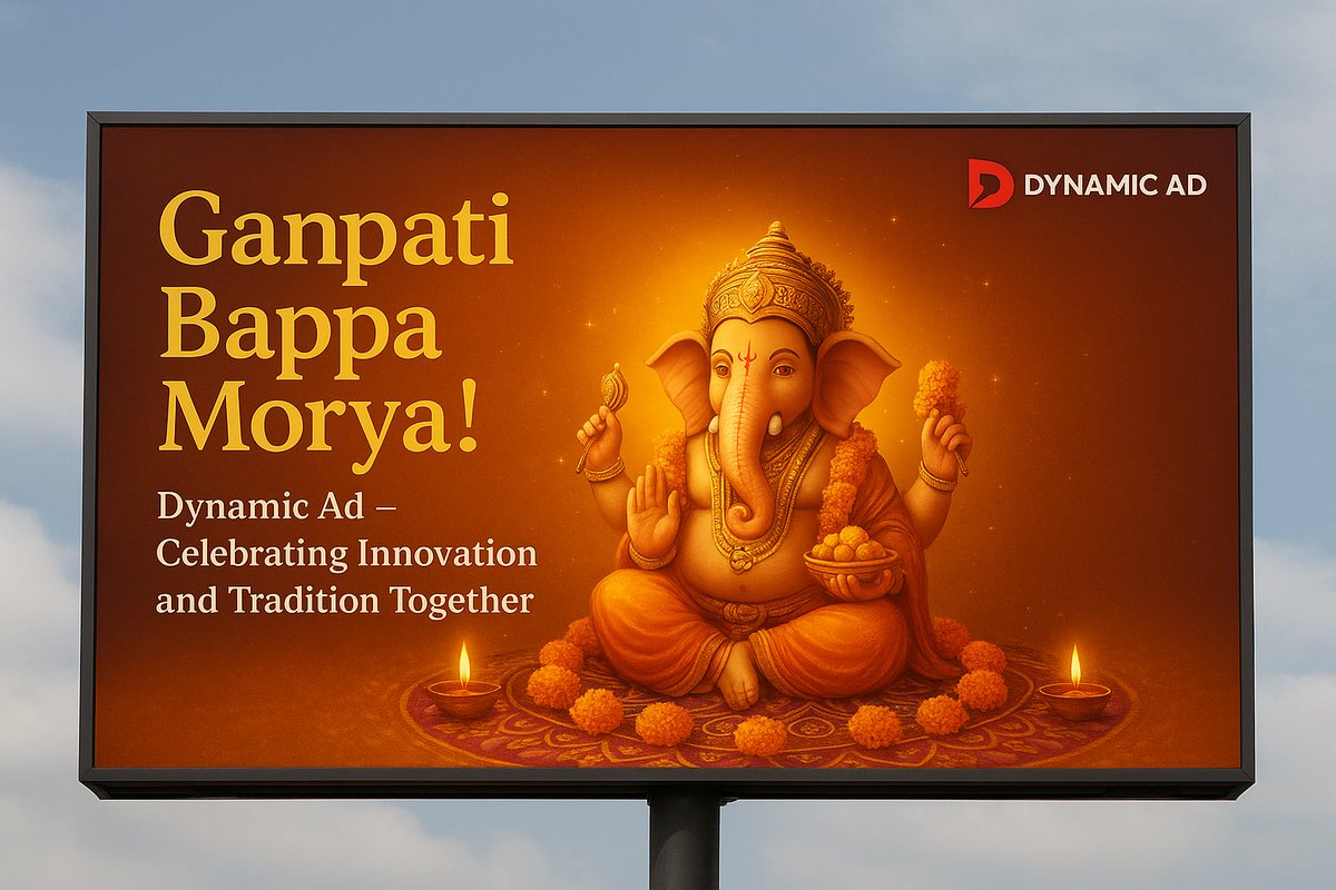 dynamic_ad_'s tweet image. This Ganesh Chaturthi, let your brand shine as bright as the celebrations! 🌸

✨ From creative concepts to impactful billboards, Dynamic Ad brings your ideas to life. 🚀

 #GaneshChaturthi2025 #DynamicAd #OutdoorAdvertising #CreativeAds #FestiveMarketing #BrandVisibility&quot;