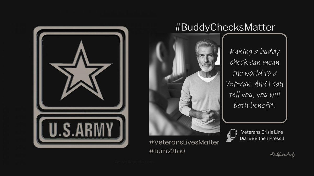 🇺🇸WarriorWednesday✅VETERAN #BuddyChecks✅RH 🇺🇸
Good morning, family. Because it can never be said too many times: you are needed, your story is worth telling, and you are worth fighting for. So, if you are struggling, reach out. I love all y’all! ❤️🤍💙
⭐️Veterans Lives Matter