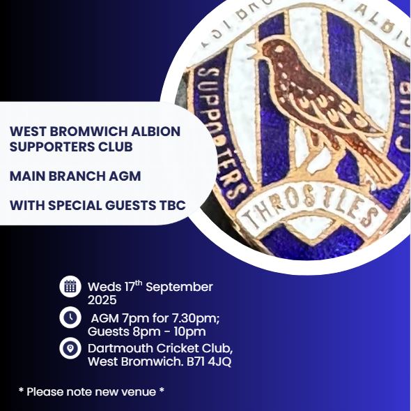WBASC Main Branch AGM with special guests TBC – Wednesday 17th September – AGM 7pm-7.30pm; Special Guests 8pm-10pm – Dartmouth Cricket Club, West Bromwich. B71 4JQ

(New Members can join on the night - Adults £10 - Concessions U16 &amp; Over 65 £5)