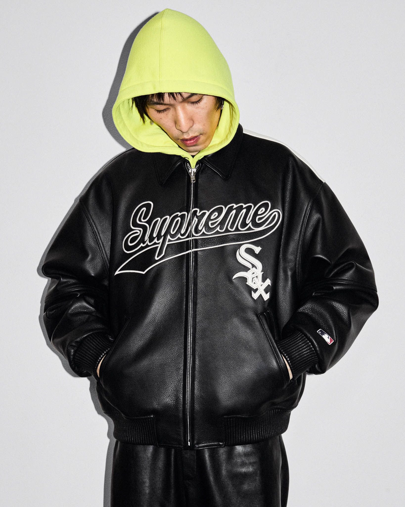 supreme ジャケット Supreme◇18AW/ペインテッドパーフェクトレザージャケット