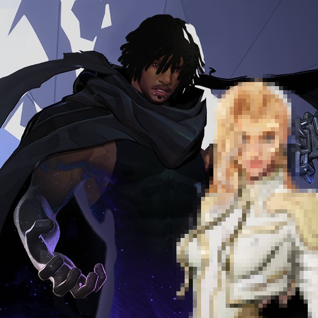 Cloak with piercings and facial hair