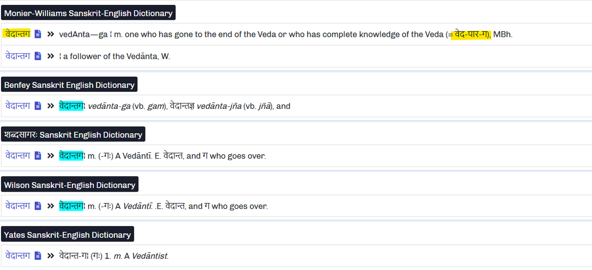 Yes they all of them here are wrong !!

They all need to go and learn Vyakarana / Grammar.

Veda + Anta + Ga (Vedantga) = Veda Paraga  
(standard Sanskrit)

which all these scholars themselves translated as Knower of Vedas as in Tinnam Vedanam Paragu.