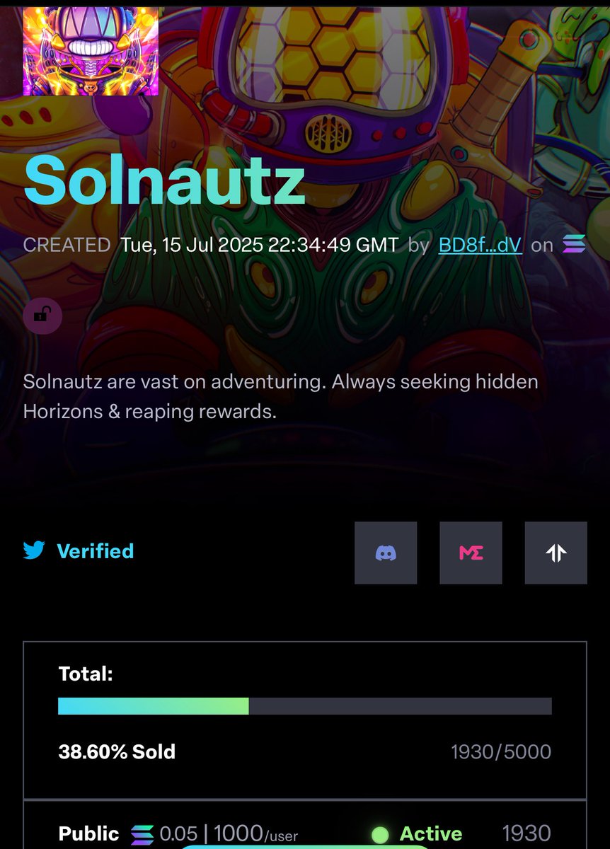 Folks we are flying through this mint stage. Just a couple of days ago when I stumbled upon this project, there were only 500 minted. 

Now we sit upon the cusp of another milestone, the coincides with another huge giveaway for holders. 

Greatness 

<a href="/SolNautz/">SOLNAUTZ (Micros Minting Now)</a>